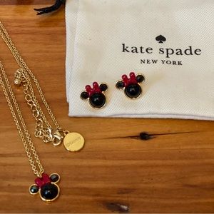 Kate Spade Minnie Mouse necklace and earring set.